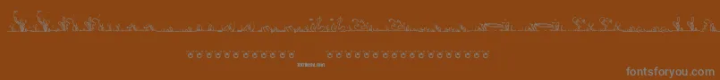 フォントLalineaSea – 茶色の背景に灰色の文字