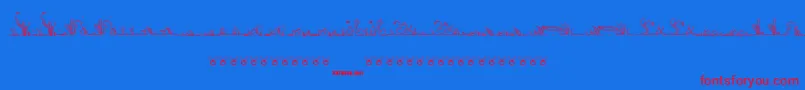 LalineaSea-Schriftart – Rote Schriften auf blauem Hintergrund