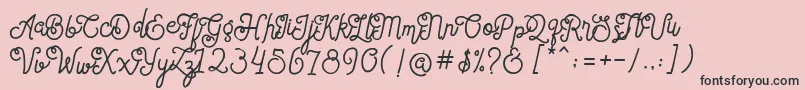Weitere Informationen zur SortdecaiCursiveWildScriptFree-Schriftart SortdecaiCursiveWildScriptFree-Schriftart – Schwarze Schriften auf rosa Hintergrund