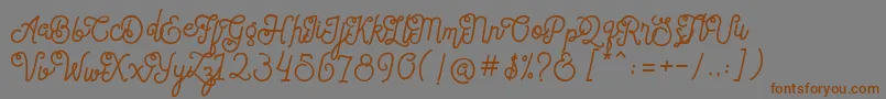 Шрифт SortdecaiCursiveWildScriptFree – коричневые шрифты на сером фоне
