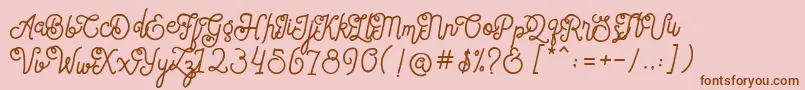 Lisätietoja SortdecaiCursiveWildScriptFree-fontista SortdecaiCursiveWildScriptFree-fontti – ruskeat fontit vaaleanpunaisella taustalla