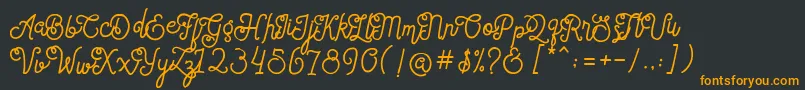 Шрифт SortdecaiCursiveWildScriptFree – оранжевые шрифты на чёрном фоне