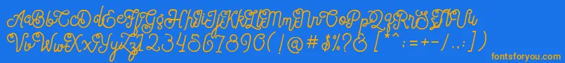 Saiba mais sobre a fonte SortdecaiCursiveWildScriptFree Fonte SortdecaiCursiveWildScriptFree – fontes laranjas em um fundo azul