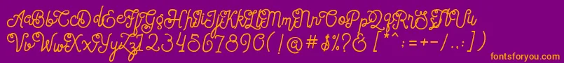 SortdecaiCursiveWildScriptFree Font – Orange Fonts on Purple Background