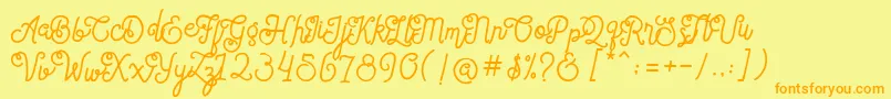 SortdecaiCursiveWildScriptFree-fontti – oranssit fontit keltaisella taustalla