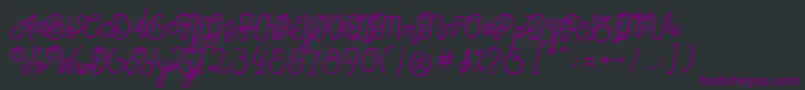 Czcionka SortdecaiCursiveWildScriptFree – fioletowe czcionki na czarnym tle