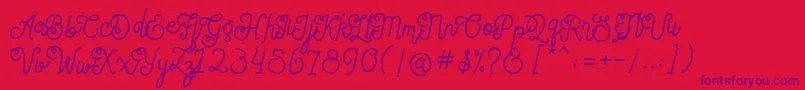 フォントSortdecaiCursiveWildScriptFree – 赤い背景に紫のフォント