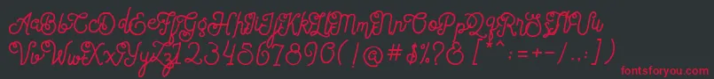Шрифт SortdecaiCursiveWildScriptFree – красные шрифты на чёрном фоне