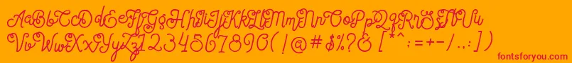 SortdecaiCursiveWildScriptFree Font – Red Fonts on Orange Background