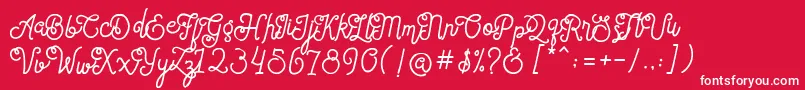 SortdecaiCursiveWildScriptFree Font – White Fonts on Red Background