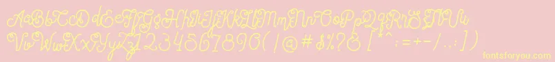 SortdecaiCursiveWildScriptFree Font – Yellow Fonts on Pink Background