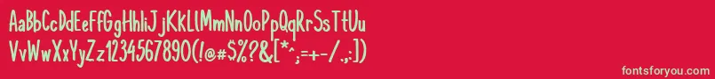 KomixconBold Font – Green Fonts on Red Background