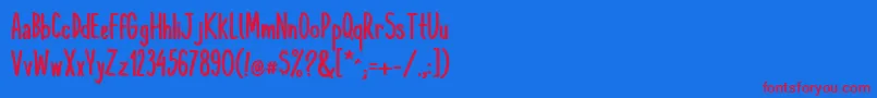 KomixconBold Font – Red Fonts on Blue Background