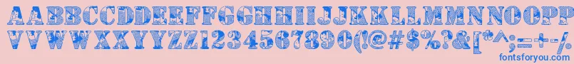 Camouflaged Font – Blue Fonts on Pink Background