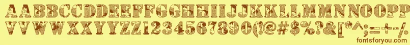 Camouflaged Font – Brown Fonts on Yellow Background