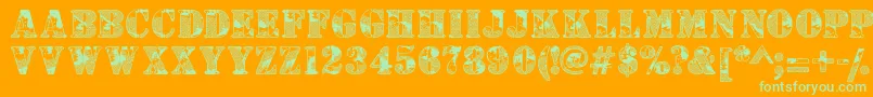 Camouflaged Font – Green Fonts on Orange Background