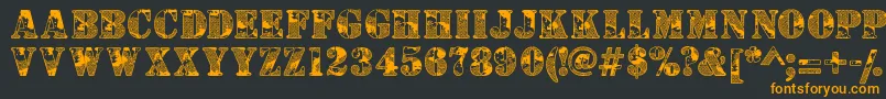 Camouflaged Font – Orange Fonts on Black Background