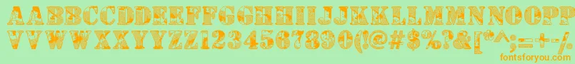 Camouflaged Font – Orange Fonts on Green Background