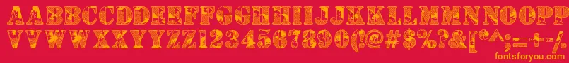 Camouflaged Font – Orange Fonts on Red Background