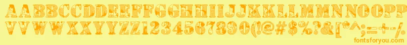 Camouflaged Font – Orange Fonts on Yellow Background