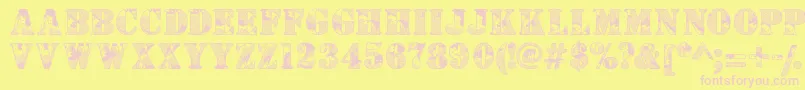 Camouflaged Font – Pink Fonts on Yellow Background