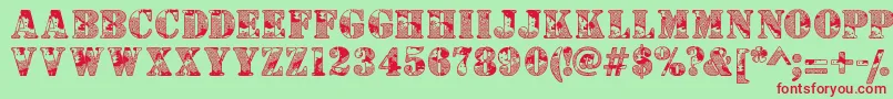 Camouflaged Font – Red Fonts on Green Background