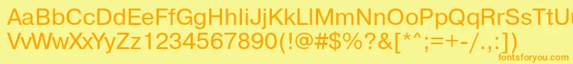 PragmaticaBookReg Font – Orange Fonts on Yellow Background