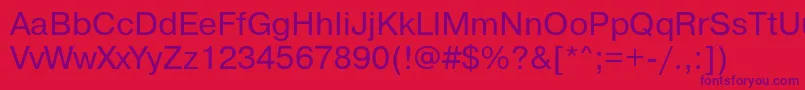 Police PragmaticaBookReg – polices violettes sur fond rouge