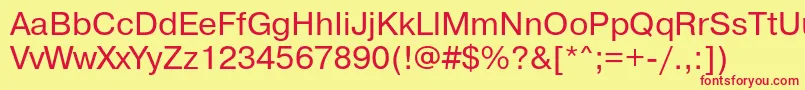 PragmaticaBookReg Font – Red Fonts on Yellow Background