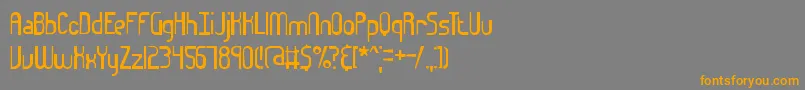 フォントEuphoricBrk – オレンジの文字は灰色の背景にあります。