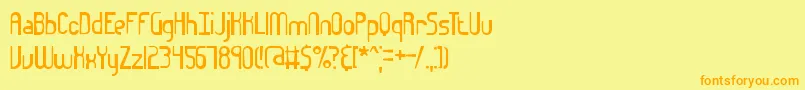 フォントEuphoricBrk – オレンジの文字が黄色の背景にあります。