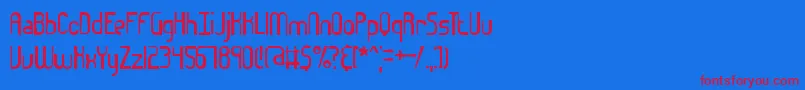 EuphoricBrk Font – Red Fonts on Blue Background