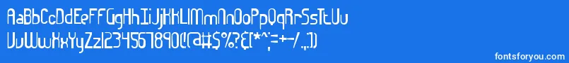 フォントEuphoricBrk – 青い背景に白い文字