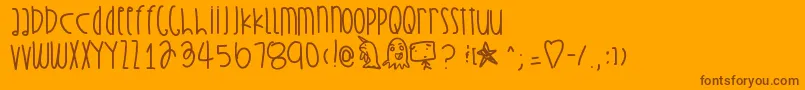 Strawberrytofu Font – Brown Fonts on Orange Background