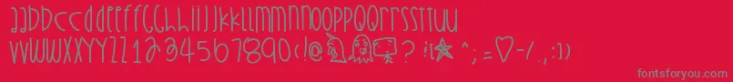 Strawberrytofu Font – Gray Fonts on Red Background