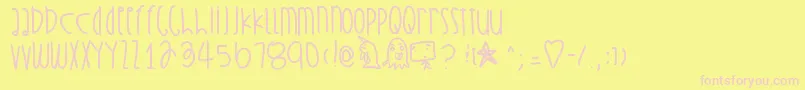 Strawberrytofu Font – Pink Fonts on Yellow Background