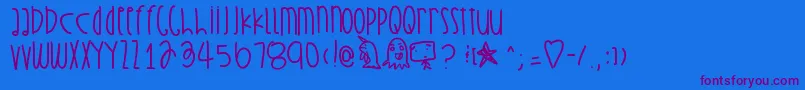 Strawberrytofu Font – Purple Fonts on Blue Background