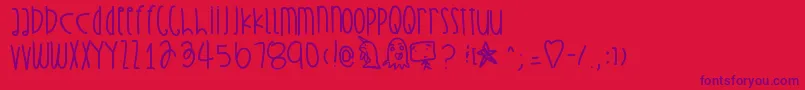 Strawberrytofu Font – Purple Fonts on Red Background