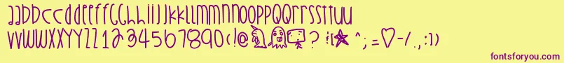 Strawberrytofu Font – Purple Fonts on Yellow Background