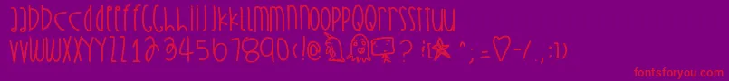 Strawberrytofu Font – Red Fonts on Purple Background