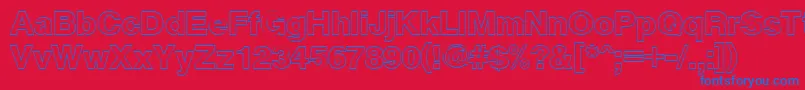 CyrveticaExtraOutline Font – Blue Fonts on Red Background