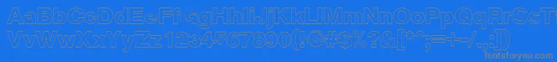 CyrveticaExtraOutline Font – Gray Fonts on Blue Background