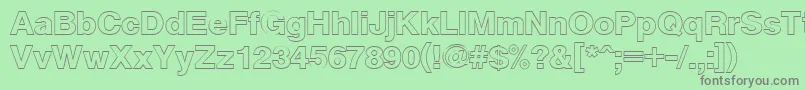 CyrveticaExtraOutline-Schriftart – Graue Schriften auf grünem Hintergrund