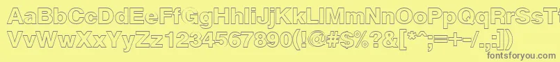 CyrveticaExtraOutline Font – Gray Fonts on Yellow Background