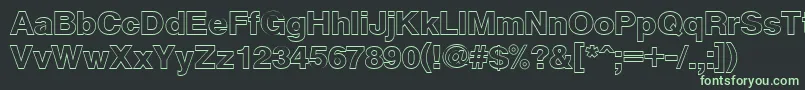 CyrveticaExtraOutline Font – Green Fonts on Black Background
