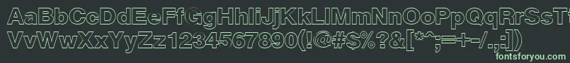 フォントCyrveticaExtraOutline – 黒い背景に緑の文字