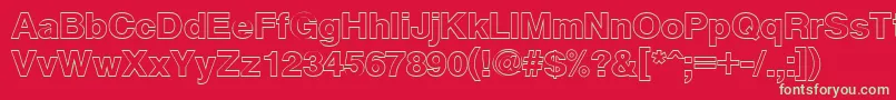 CyrveticaExtraOutline Font – Green Fonts on Red Background