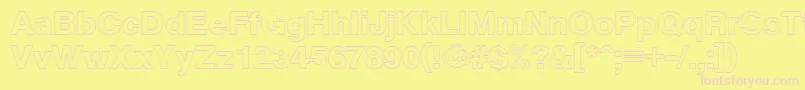 Fonte CyrveticaExtraOutline – fontes rosa em um fundo amarelo