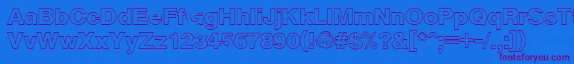 CyrveticaExtraOutline Font – Purple Fonts on Blue Background