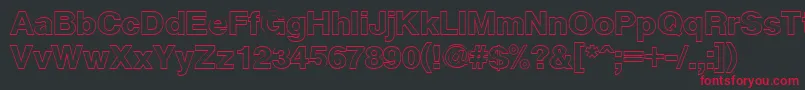 CyrveticaExtraOutline Font – Red Fonts on Black Background